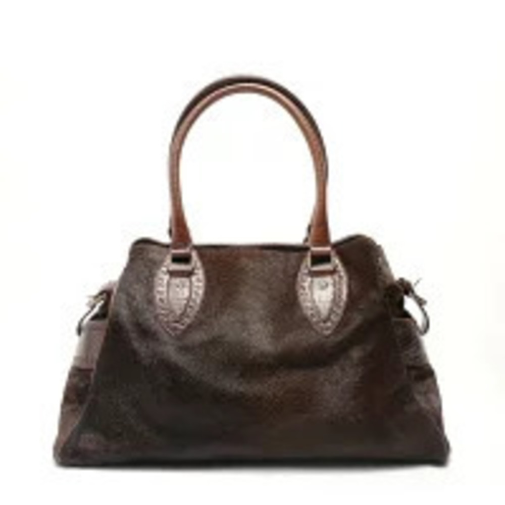 Fendi Etnico Calf Hair Python Tote Bag Brown